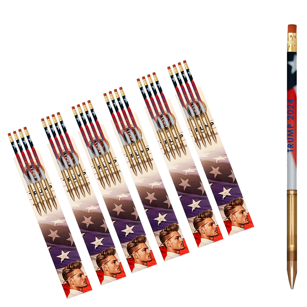 Trump 2024 Patriotic Bullet-Tip Pencils – 4 Pack