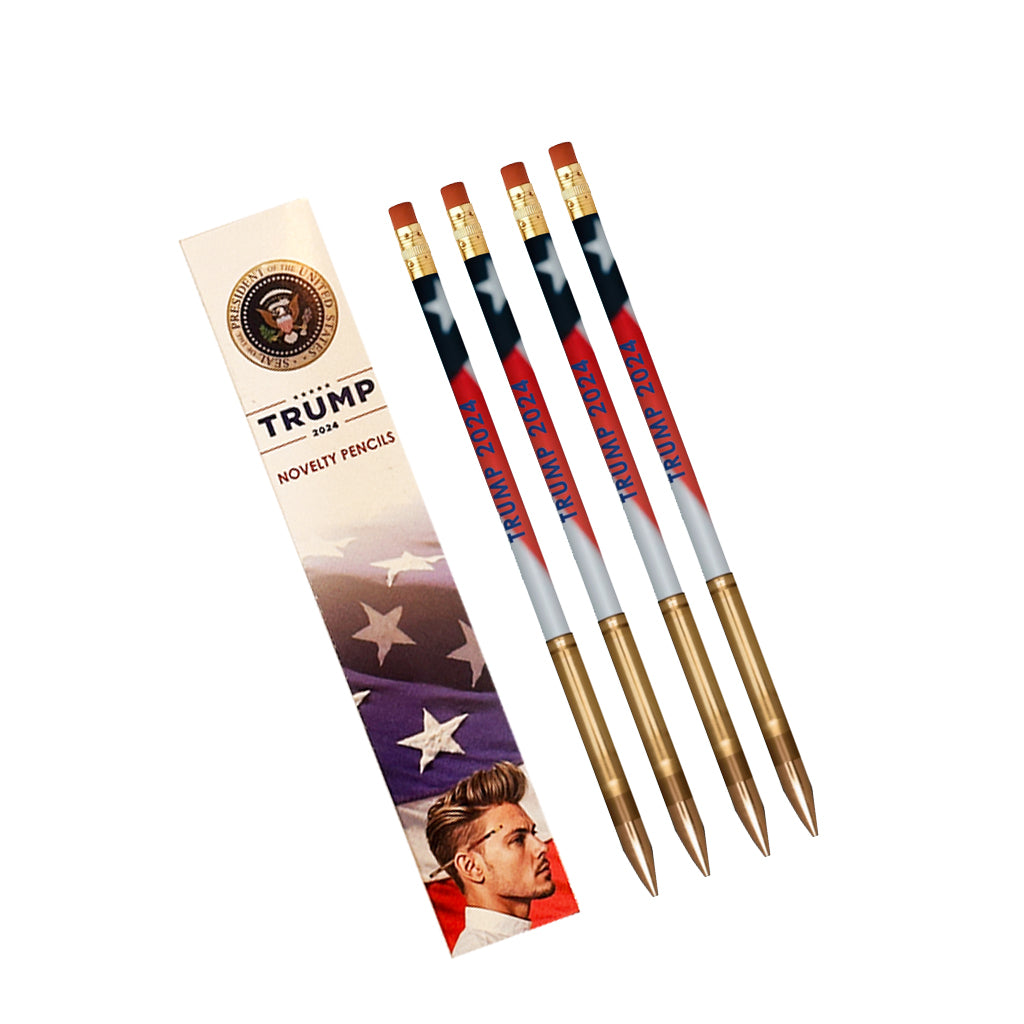 Trump 2024 Patriotic Bullet-Tip Pencils – 4 Pack